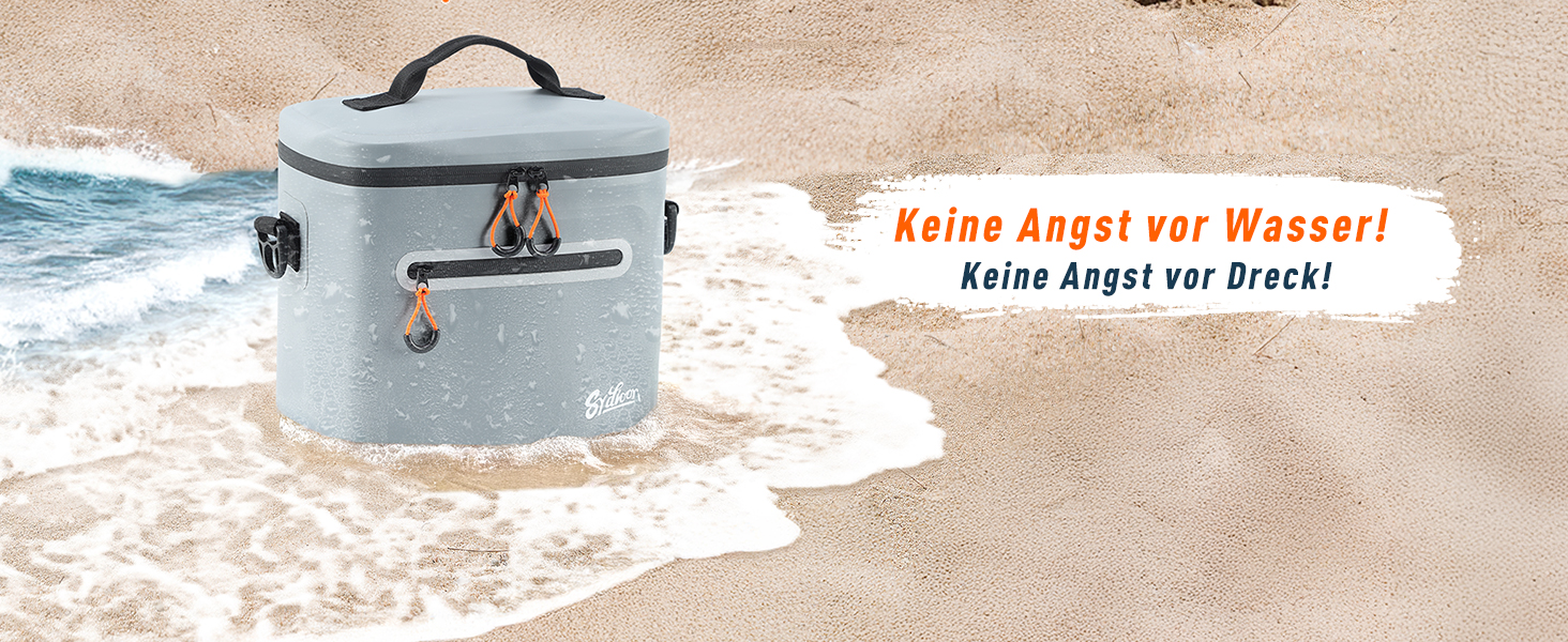 Термосумка-холодильник 7/14/24л ізольована водонепроникна для кемпінгу, пікніка, пляжу та грилю - міцна, сіра 7л