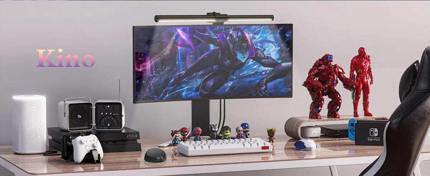 LED лампа для монітора з USB та сенсорним керуванням, захист від синього світла, регулювання яскравості та кольорової температури, настільна лампа для комп'ютера