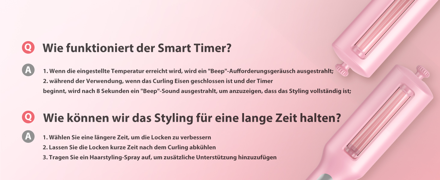 4-в-1 Випрямляч для волосся з насадками - локони 22/25/32/38 мм, для створення пляжних, природних та водохвиль, 4 температури (140-210°C), рожевий
