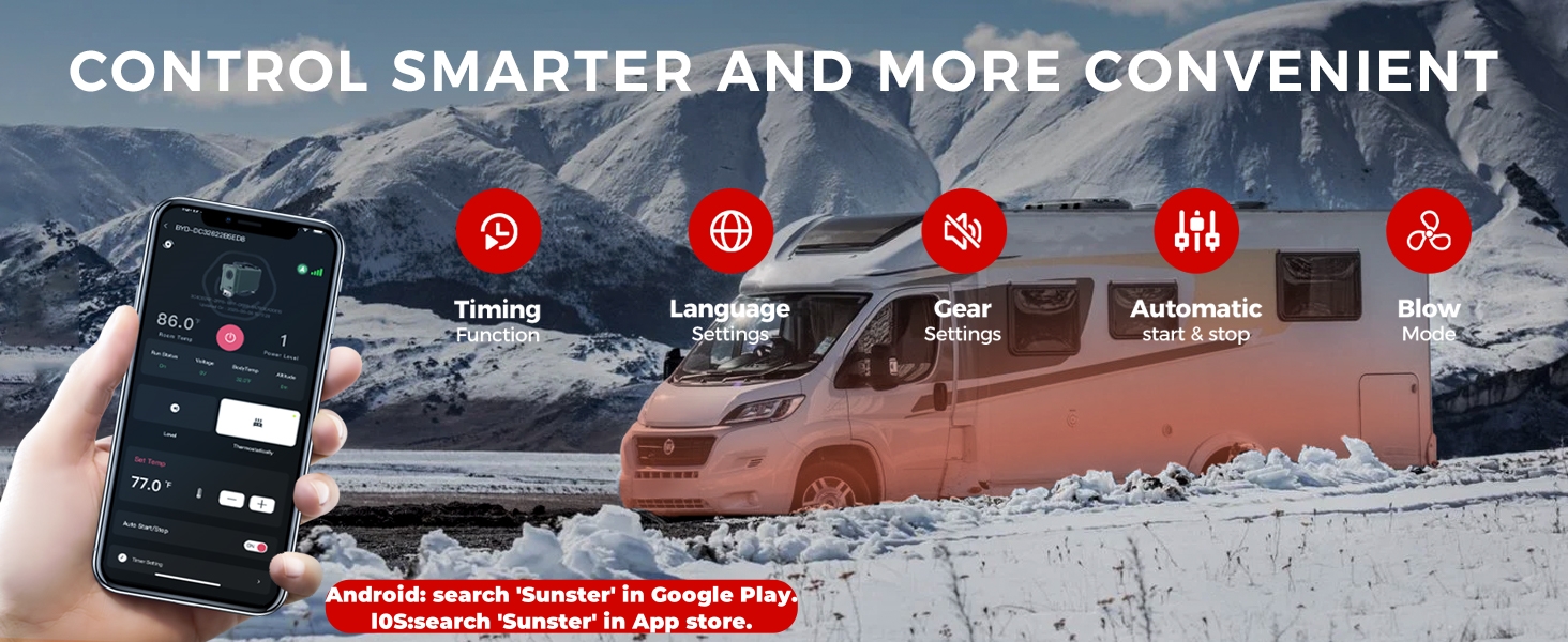 8kW Дизельна Грілка для ЛКВ та Транспортерів Tb10 з Bluetooth, Автоматичний Старт/Стоп та 6L Паливний Бак