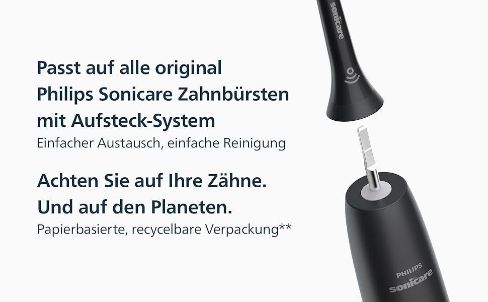 Смінні насадки для електричної зубної щітки Philips Sonicare A3 Premium All-in-One, чорні, 6 шт, HX9096/88