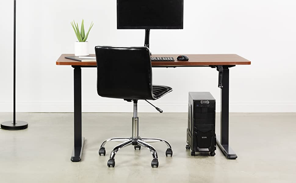 Підставка для ПК VIVO CART-PC01, чорна, регульована, на коліщатках з блокуванням, для ігрового комп'ютера, ATX-корпус