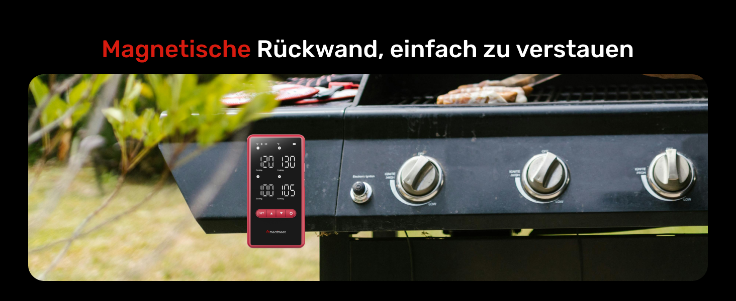 Бездротовий розумний термометр для м'яса Z Pro з Wi-Fi та Bluetooth, 4 щупи (6 сенсорів), водонепроникний IP69, термостійкий до 595°C для гриля, духовки та аерофритюрниці