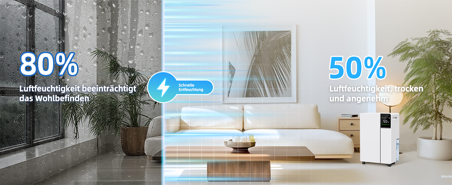 Електричний осушувач повітря Fwoueot 16L/24h для дому: осушувач з компресором, 16л/24г, для приміщень до 45м², автоматичне відтанення, 3 режими, таймер 24г, великий бак 2л, з колесами, для спальні