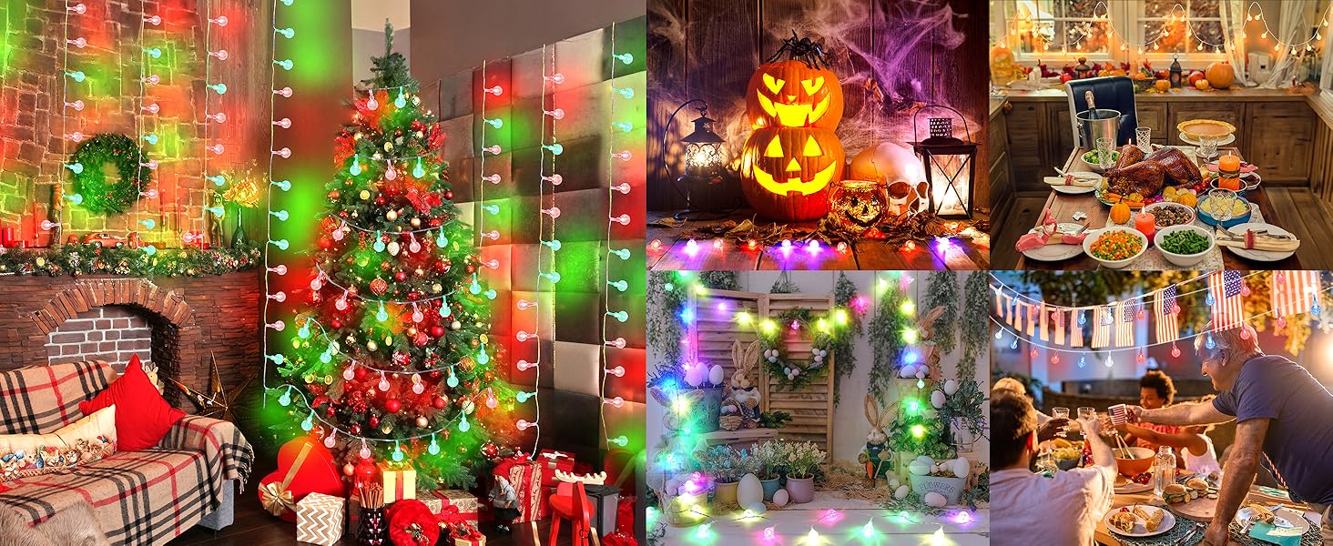 Гірлянда світлодіодна StarryEver 120 LED, 20м, RGB, 24 кольори, кулі, для вулиці та кімнати