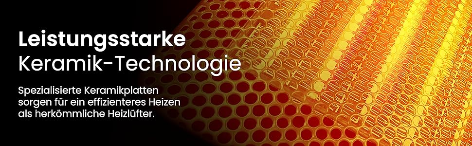 Про Breeze 1800W міні керамічний обігрівач з двома рівнями потужності, автоматичним гойданням та режимом охолодження для ванної, вітальні, офісу, тераси - Чорний