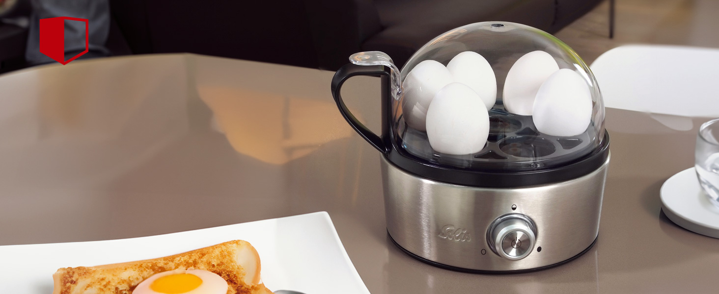 Яйцеварка Solis 8272 з функцією пароварки – нержавіюча сталь, до 7 яєць, регулювання ступеня готовності, LED-дисплей, звуковий сигнал, безпечна та легка у чищенні