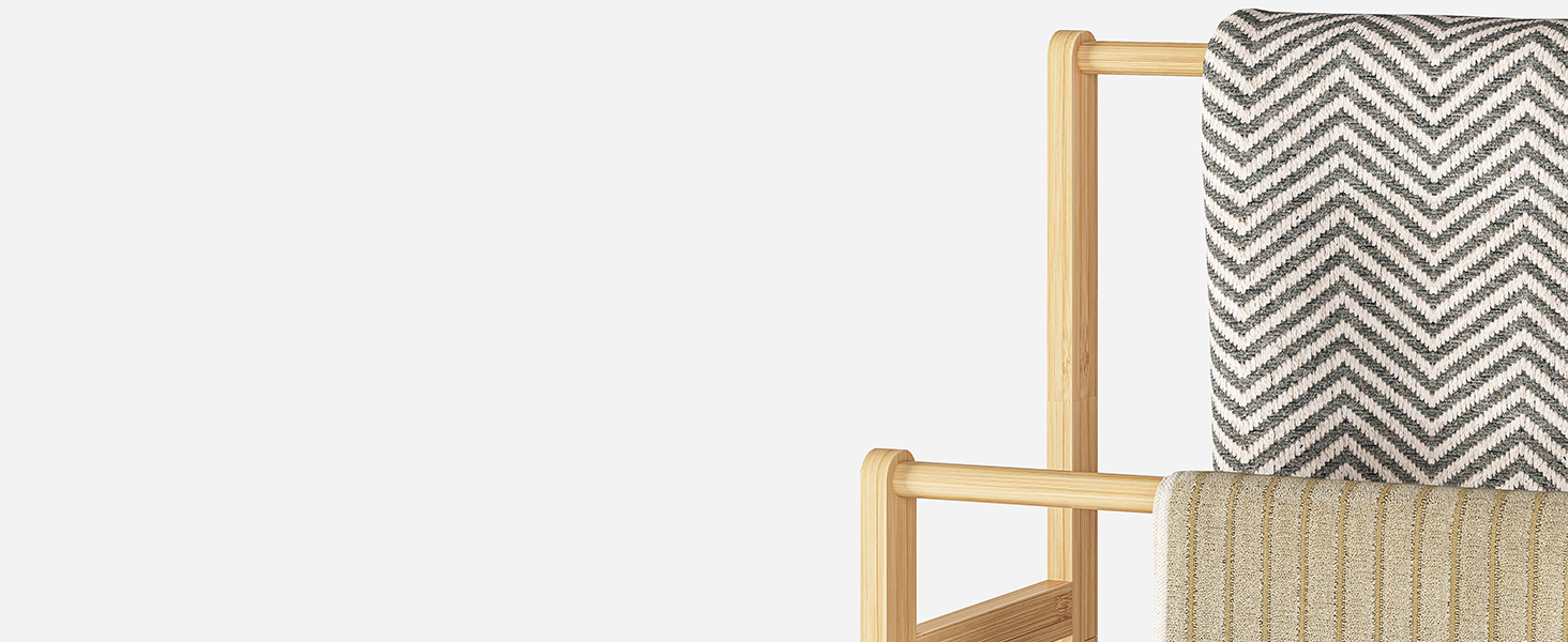 HOOBRO Лежак для рушників бамбуковий, підставка для рушників, вішалка для одягу, 42 x 24 x 77,5 см, для спальні та вітальні