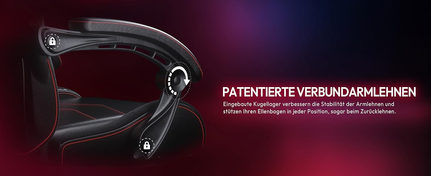 Ігровий крісло Dowinx з RGB підсвічуванням, LED, з підніжкою, для дорослих, ергономічний, з масажем попереку, PU шкіра, білий (червоний)