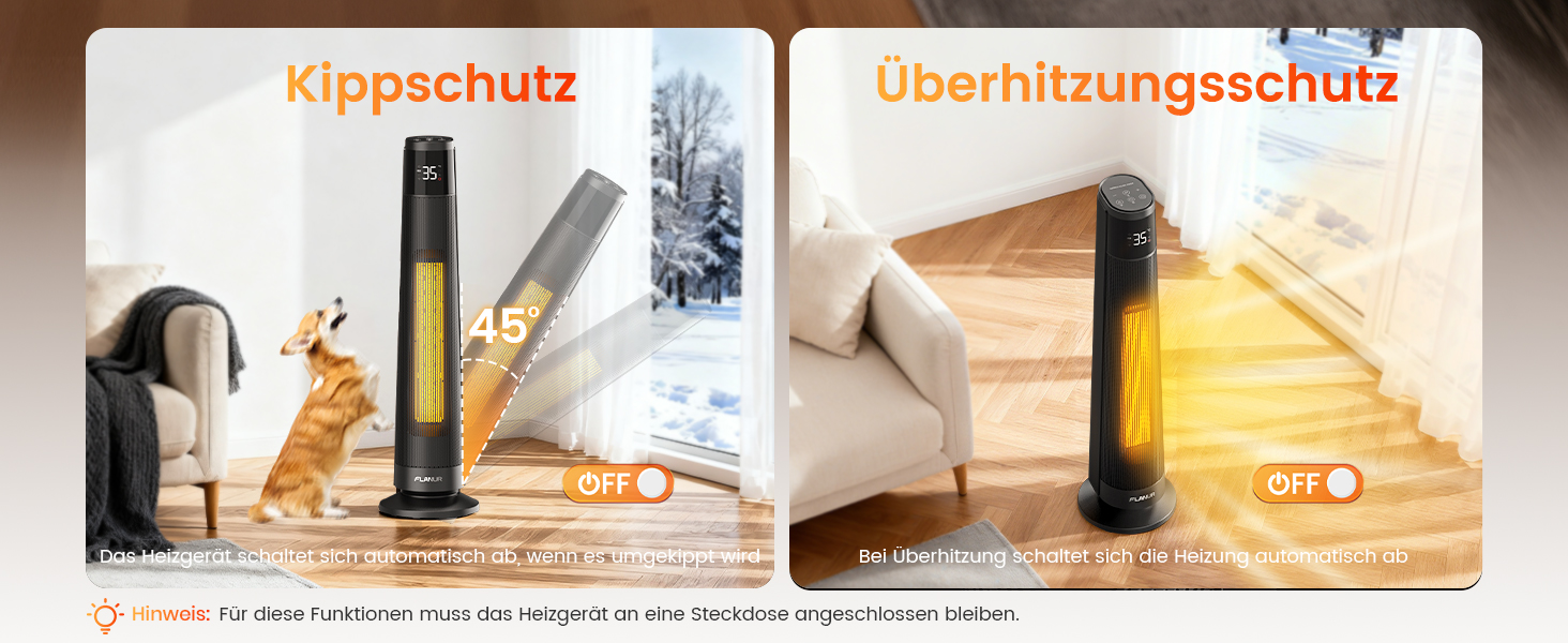 Електричний обігрівач PTC 2000W з керамічним нагрівачем, тихий, з термостатом та пультом дистанційного керування, ECO режим, 70° осциляція, 12h таймер, захист від перегріву та перекидання, чорний, 1 шт.