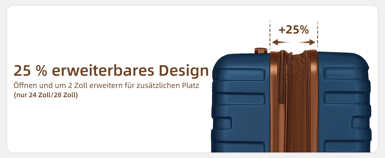 Набір валіз LARVENDER 6 шт. з твердим корпусом, легкий ABS, розширюваний, з TSA-замком, ручна поклажа, з сумкою та косметичкою, білий/коричневий