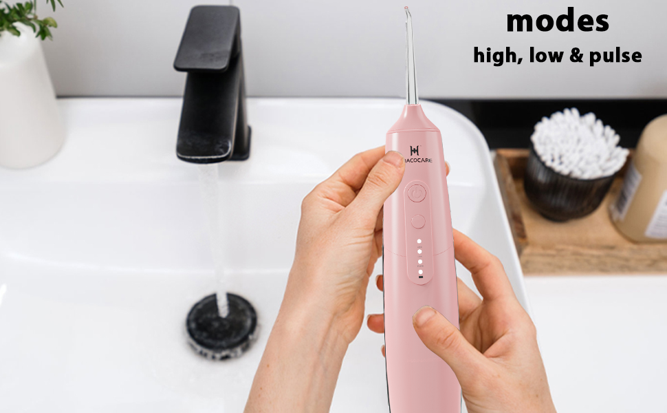 Набір для чищення зубів: водяна нитка, електрична зубна щітка, щітка та нитка для здоров'я ясен (рожевий)