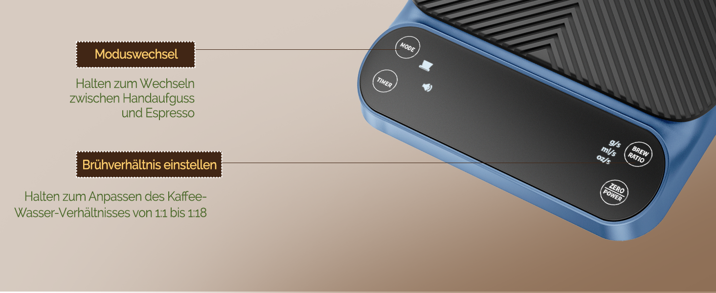 Ваги для кави Maestri House S3 з таймером, 3 кг/0,1 г, перезаряджувані, цифрові, для еспресо, з 3 режимами заварювання, регульованими пропорціями та індикатором потоку, для Pour Over, French Press (блакитні)