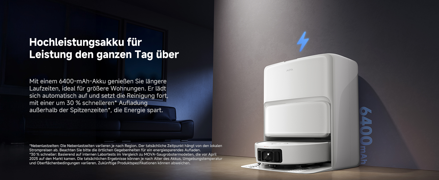 Робот-пилосос Mova V50 Ultra з функцією миття підлоги, 24000 Па, подолання перешкод 6 см, навігація Liftable Navigation+RGB AI+LED, 80°C гаряча вода, 63°C самостійна сушка, DuoSolution System, щітка Tricut (Z60 Ultra Standalone)