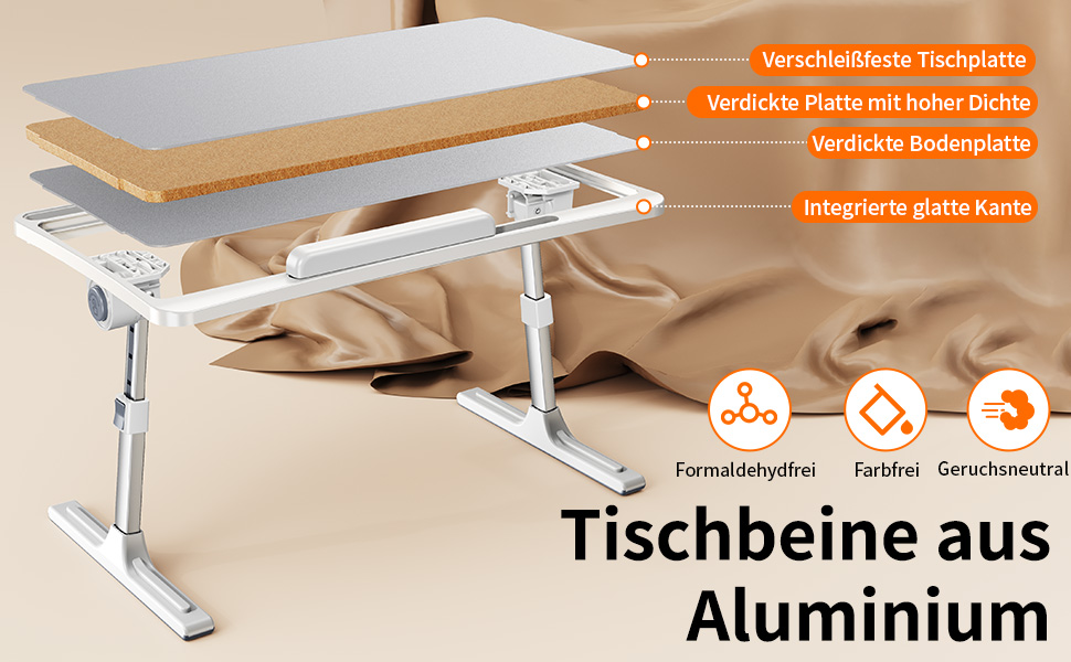 Зручний столик-підставка для ноутбука з регулюванням висоти, лапдеск для ліжка, дивана, софи. Сумісний з ноутбуками до 17 дюймів.