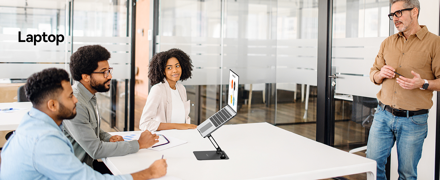 Підставка для ноутбука TECKNET, металева, регульована, 10-17.3 дюймів, чорна