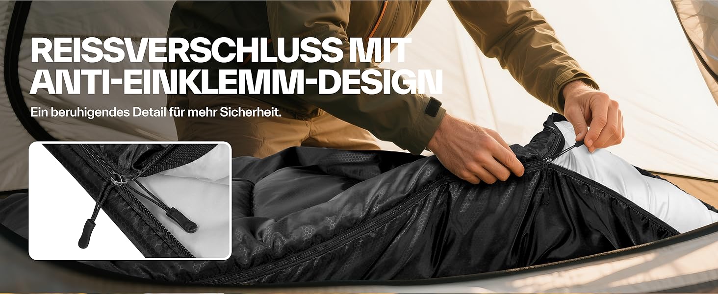 Спальний мішок для дітей та дорослих Outdoor, легкий та компактний, 220x80 см, чорний (температурний режим 10-26 °C)