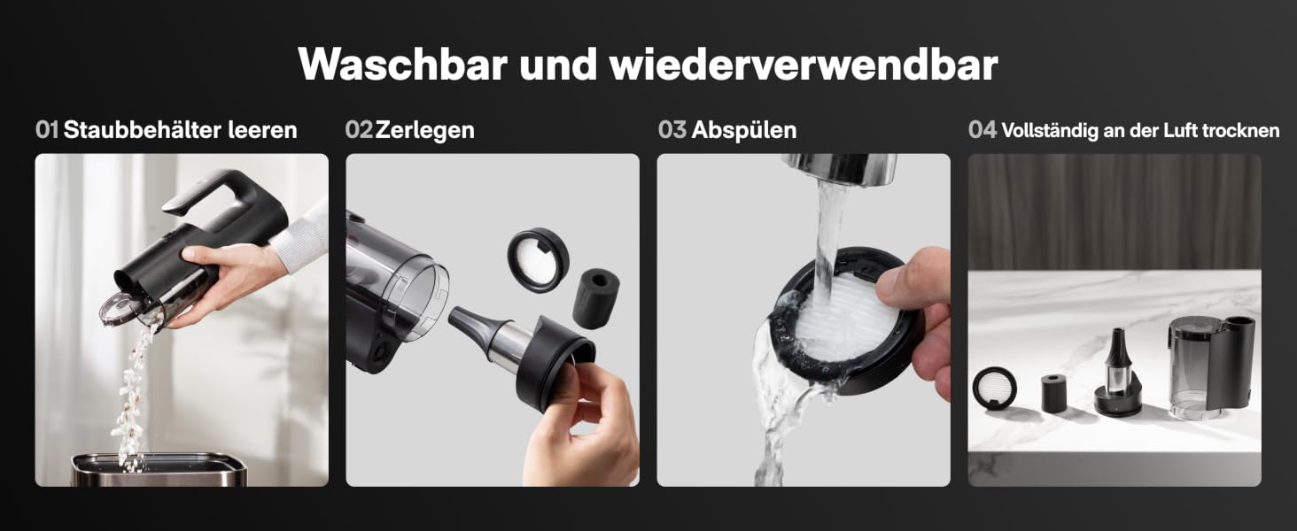 HOTO BlowVac™ портативний акумуляторний пилосос 23000Pa: для авто, дому, килимів, від шерсті тварин з функцією видування