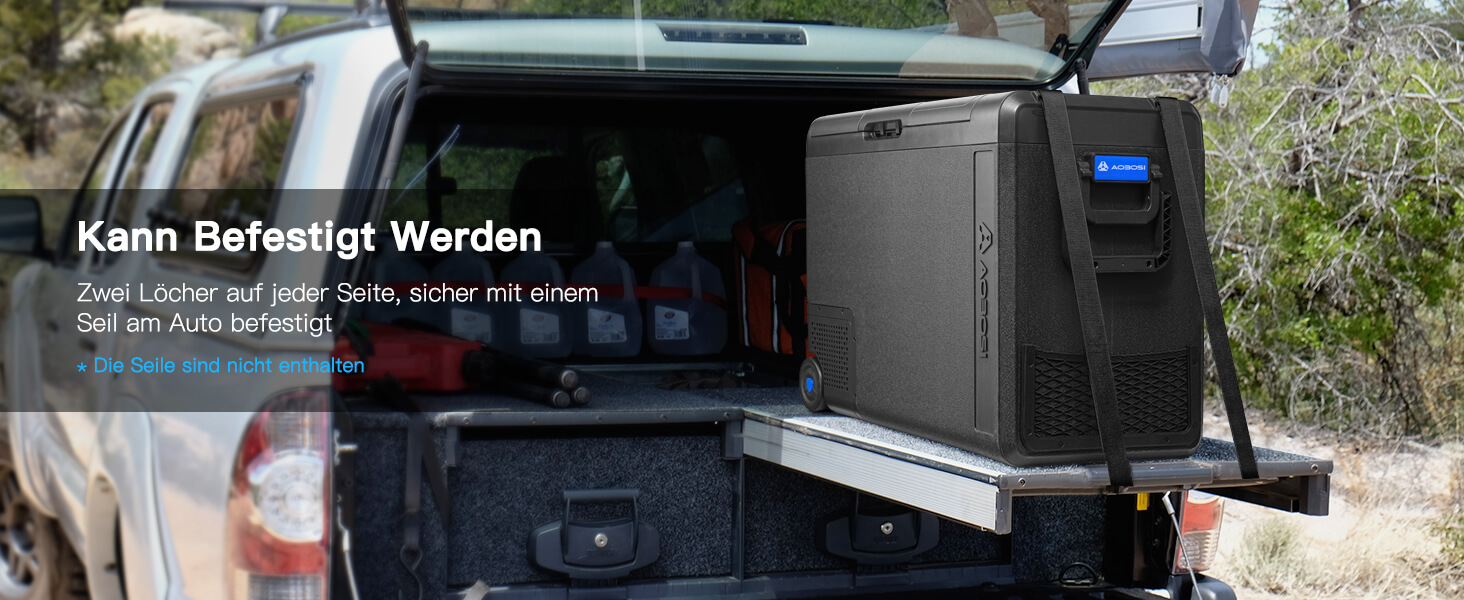 Автомобільний компресорний холодильник AAOBOSI 58L (-20°C/+20°C) з USB, 12/24V/230V для авто, вантажівок, човнів, кемпінгу та риболовлі, чорний