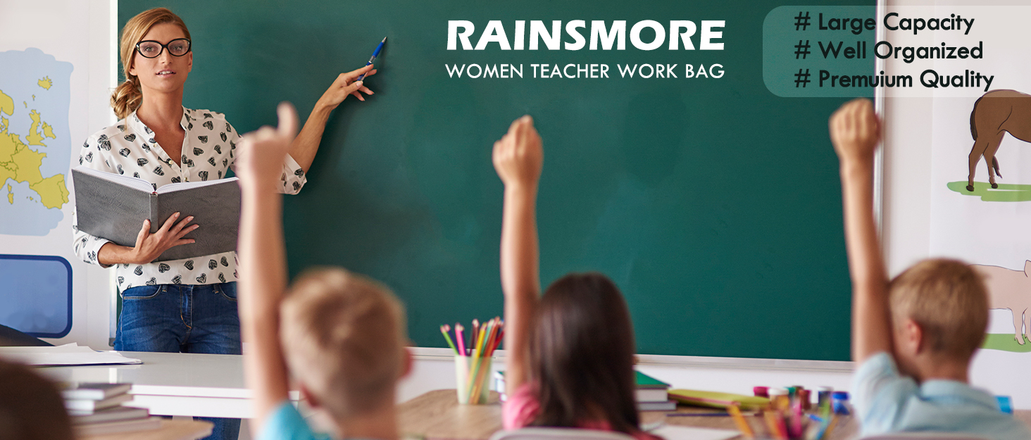 Сумка для ноутбука RAINSMORE 17.3 дюймів — жіноча ділова сумка-портфель для вчителів, чорна