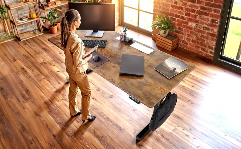 Електричний регульований стіл Arebos 160x80 см з пам'яттю | Ергономічний стіл для офісу та дому | Стіл для стоячи та сидячи | Бежевий