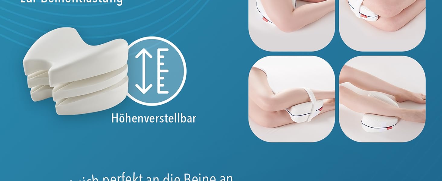Подушка для сну між ніг Blumtal з піни Memory Foam для лежання на боку - сертифікат Oeko-TEX, ортопедична подушка при ішіасі, біла