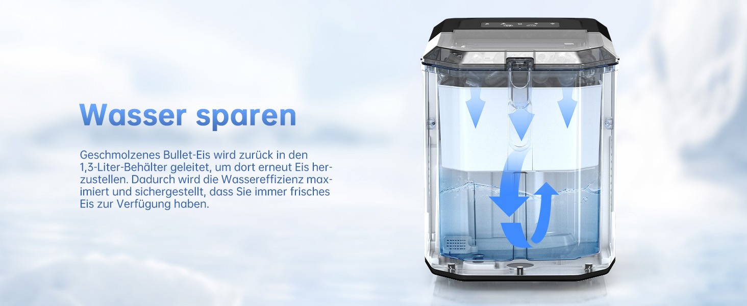 Льодогенератор WIE Kleine 1.3л для дому, офісу, бару - швидке виробництво льоду (9 кубиків за 6 хв), самоочищення, чорний