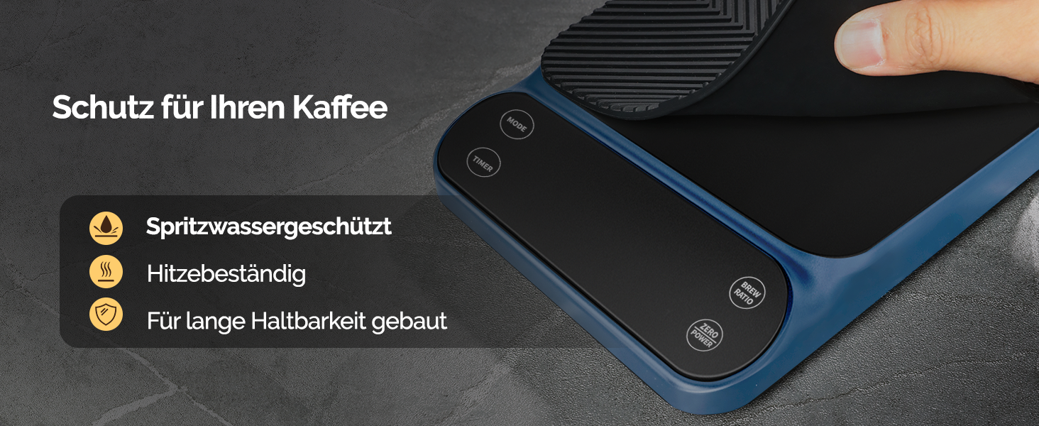 Ваги для кави Maestri House S3 з таймером, 3 кг/0,1 г, перезаряджувані, цифрові, для еспресо, з 3 режимами заварювання, регульованими пропорціями та індикатором потоку, для Pour Over, French Press (блакитні)