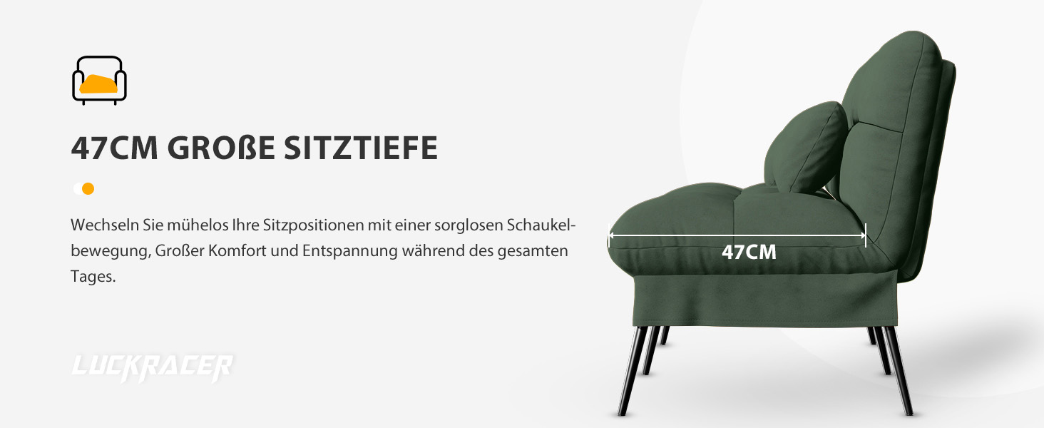 Диван-ліжко LUCKRACER 3-місний з регульованими кутами, тканина, темно-зелений | Диван, розкладний диван, кутовий диван для вітальні