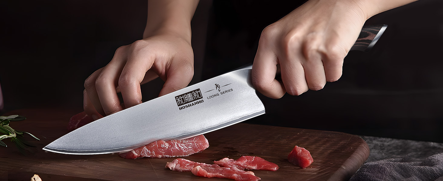 Набір кухонних ножів HOSHANHO 7 предметів: професійний японський набір з нержавіючої сталі з високим вмістом вуглецю, ультрагострі ножі з ергономічними ручками з паккавуда
