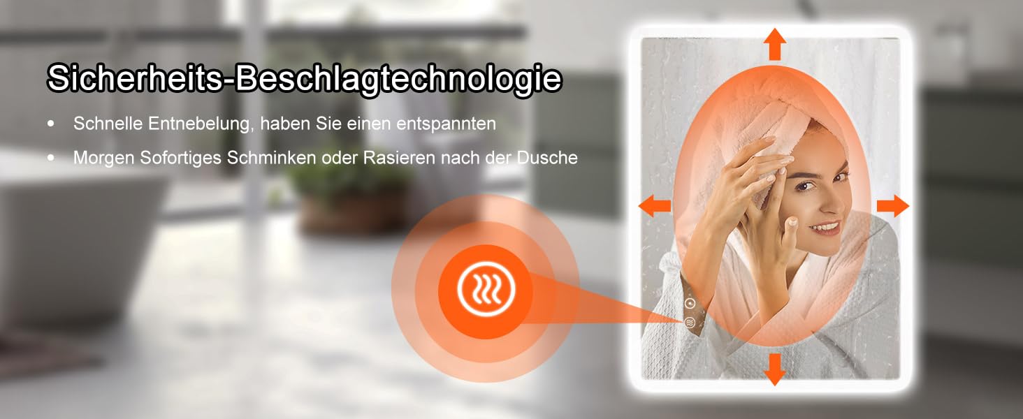 Дзеркало для ванної кімнати Sanitemodar LED 50x70 см з підсвічуванням, антизапар, сенсорне керування