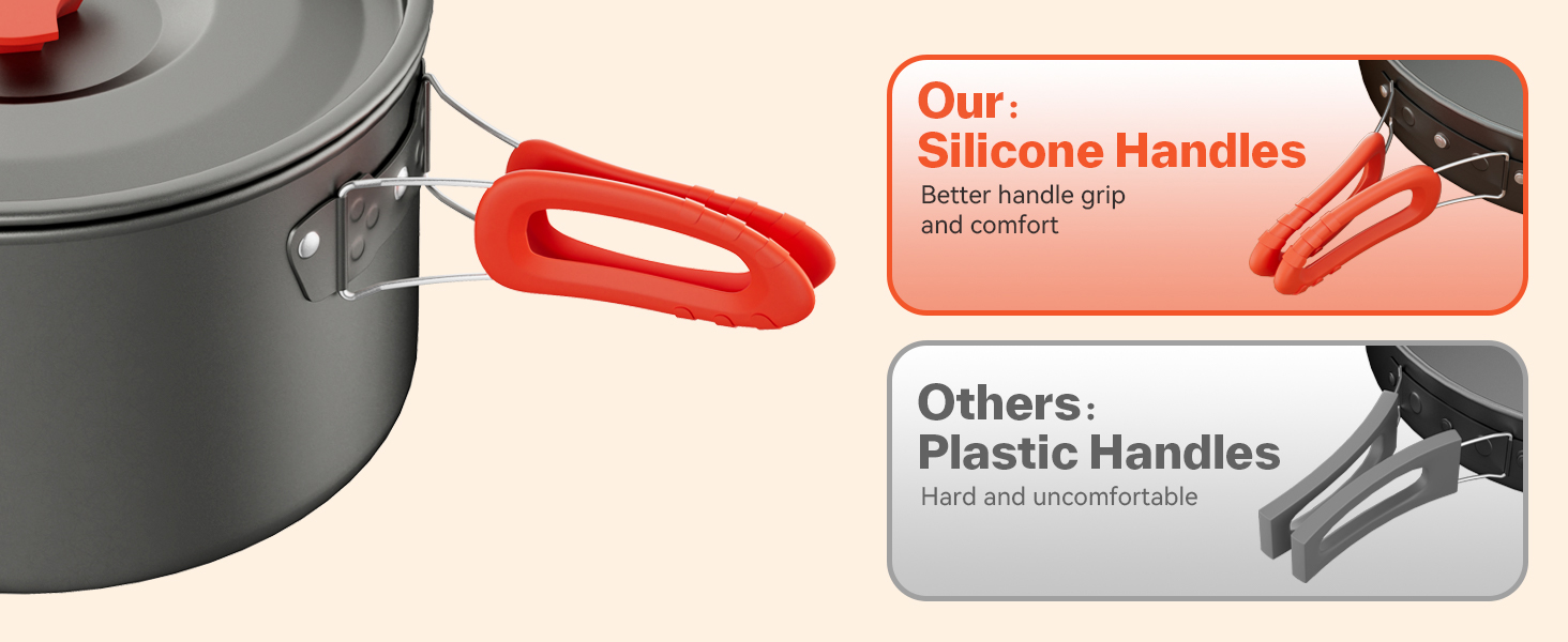 Набір посуду для кемпінгу на 2 особи: каструля, сковорода, чайник, тарілки, чашки, столові прибори (Löffel, Gabeln) для пікніків, походів та кемпінгу