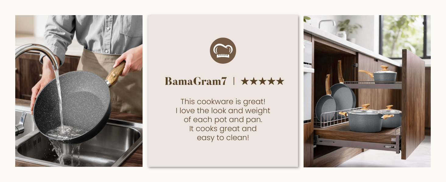 Набір каструль Kitchen Academy Induktion 12 шт. з нержавіючої сталі, сірий граніт, антипригарне покриття, PFOA & PFOS-free