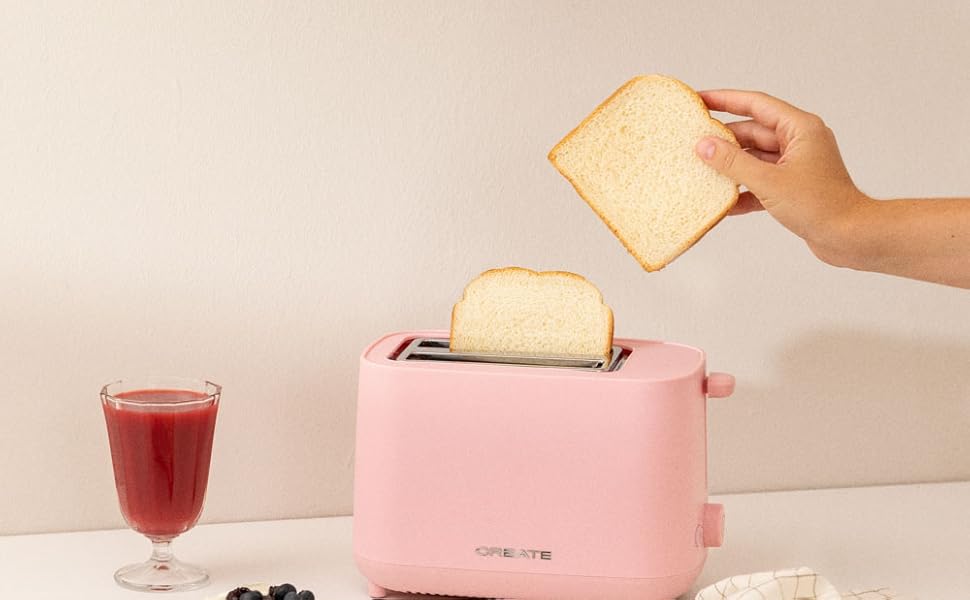 Тостер CREATE TOAST STUDIO Salbeigrün - 6 режимів, піддон для крихт, термостат, розморожування, підігрів, 2 широкі слоти, 750W