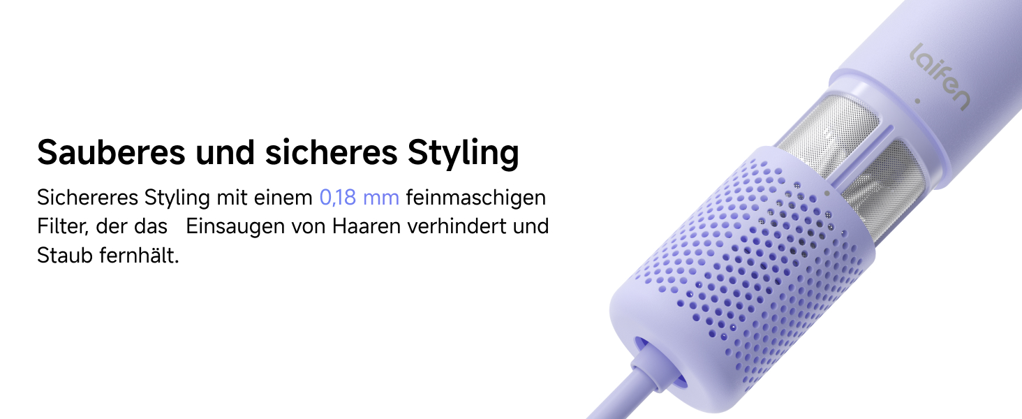 Високошвидкісний фен для волосся Laifen Neo з безщітковим двигуном 110 000 об/хв, 200 млн негативних іонів та 2 магнітними насадками, Фіолетовий