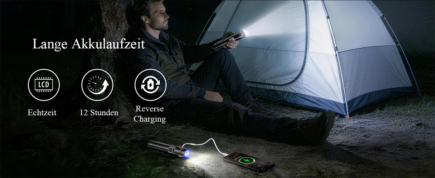 Набір тактичних LED ліхтарів (2 шт.) 1 000 000 Люмен, потужний зарядний ліхтар з зумом, 3 режими освітлення, водонепроникний IPX7 для кемпінгу та туризму, чорний з кольоровими акцентами