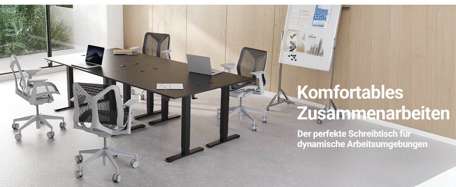 Електричний регульований стіл Claiks 120x60 см з пам'яттю, з гачками, чорний