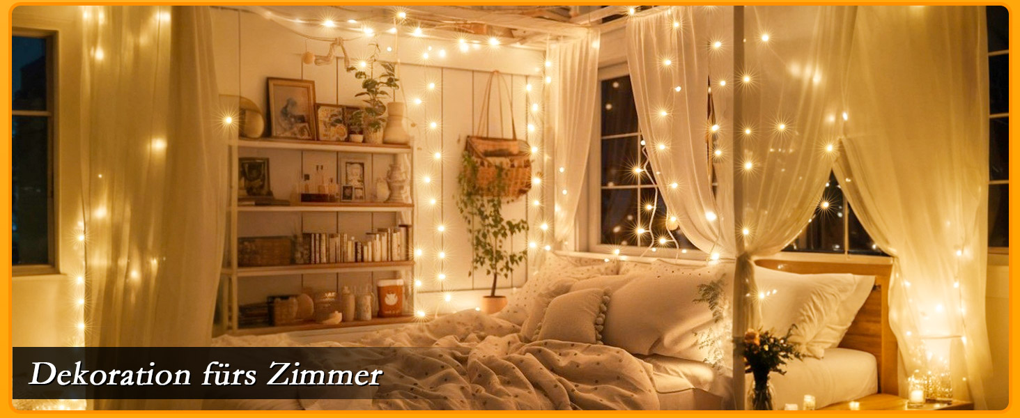 Світлодіодна гірлянда для вулиці 400 LED, 40м, теплий білий колір, IP44 водонепроникна, з пультом керування, 8 режимів та таймером для саду, балкона та Різдва