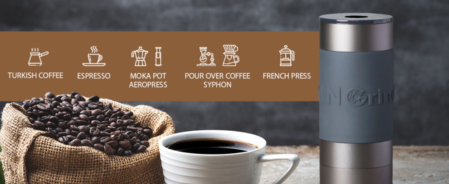 KINGrinder K1 - ручна кавомолка з 140 рівнями помелу для Aeropress, French Press, Drip, Espresso (20-25г)