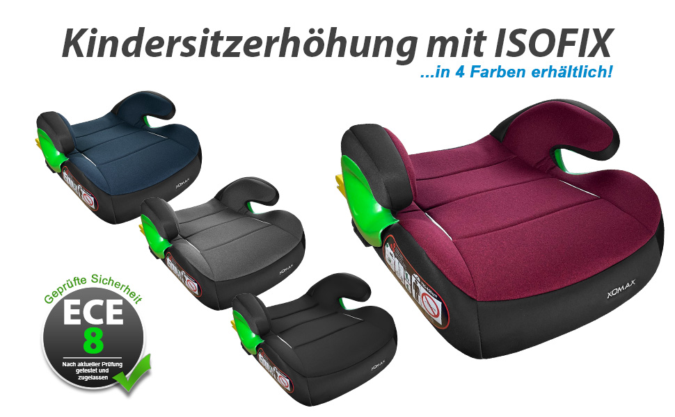 Чорне дитяче автокрісло з ISOFIX I Зростання I 15-36 кг, 3-12 років, група 2/3 I Зручні підлокітники I ECE 8 Black, 310-