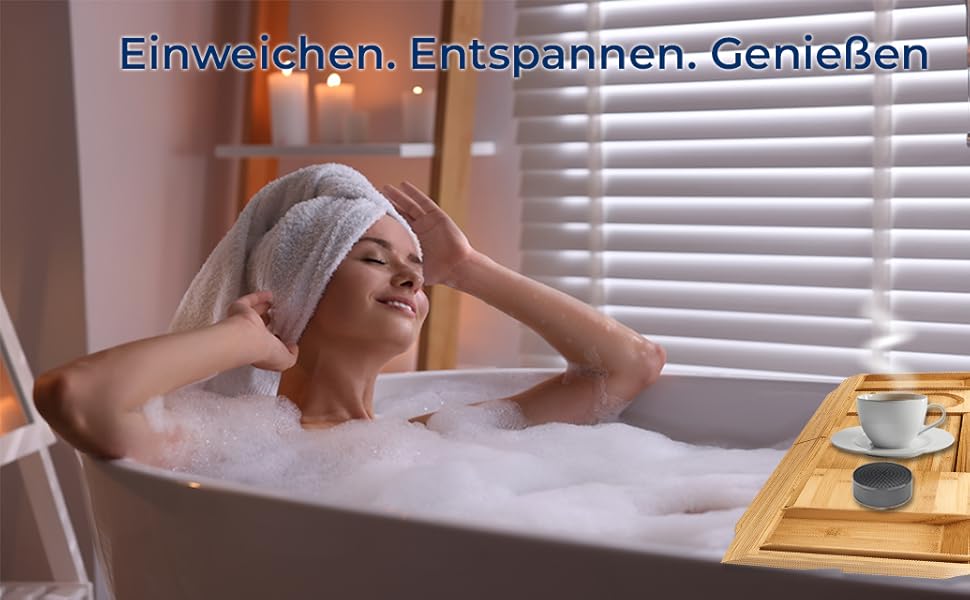 Підставка для ванни та ліжка SereneLife 2-в-1 – складане піднос для сніданку в ліжку та ванній з бамбука, водовідштовхувальний, регульований розмір – дерев'яна підставка для ванни, міцна спинка (складний, міцна спинка, подарунковий набір)