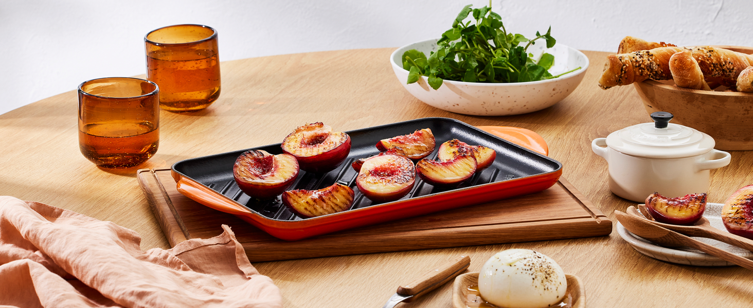 Гриль-сковорода Le Creuset прямокутна чавунова, 33 см, Nectar