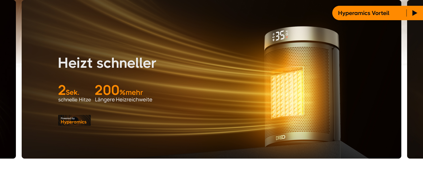 Електричний обігрівач Dreo Atom 316: тихий, керамічний, з термостатом та захистом, 1500W