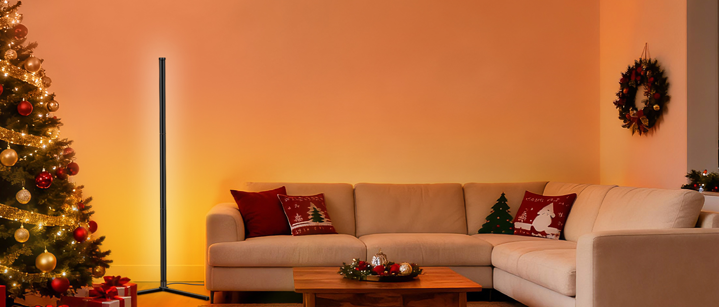 Світлодіодна торшер Riyo з RGB підсвіткою, керуванням через APP та пультом ДК. Торшер у вітальню з 16 млн кольорів та 68+ сценами, синхронізація з музикою