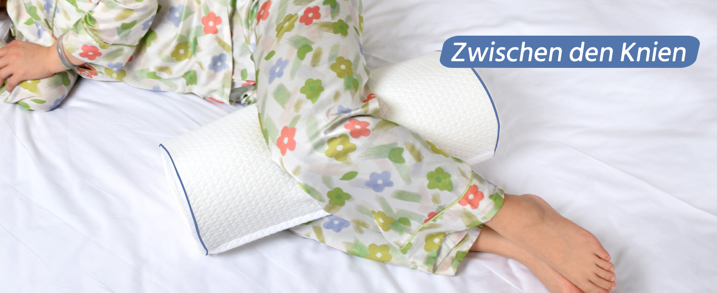 Подушка для сну на боку Pozico: ортопедична подушка для ніг з піни Memory Foam для колін, стегон та спини, знімний чохол, біла