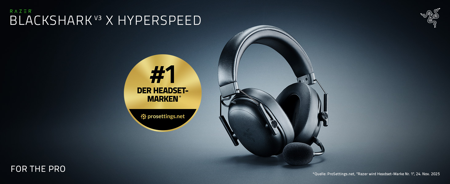 Razer BlackShark V3 X Hyperspeed: Бездротові ігрові навушники для ПК (280г, Bluetooth, мікрофон HyperClear, драйвер TriForce Titanium 50 мм)