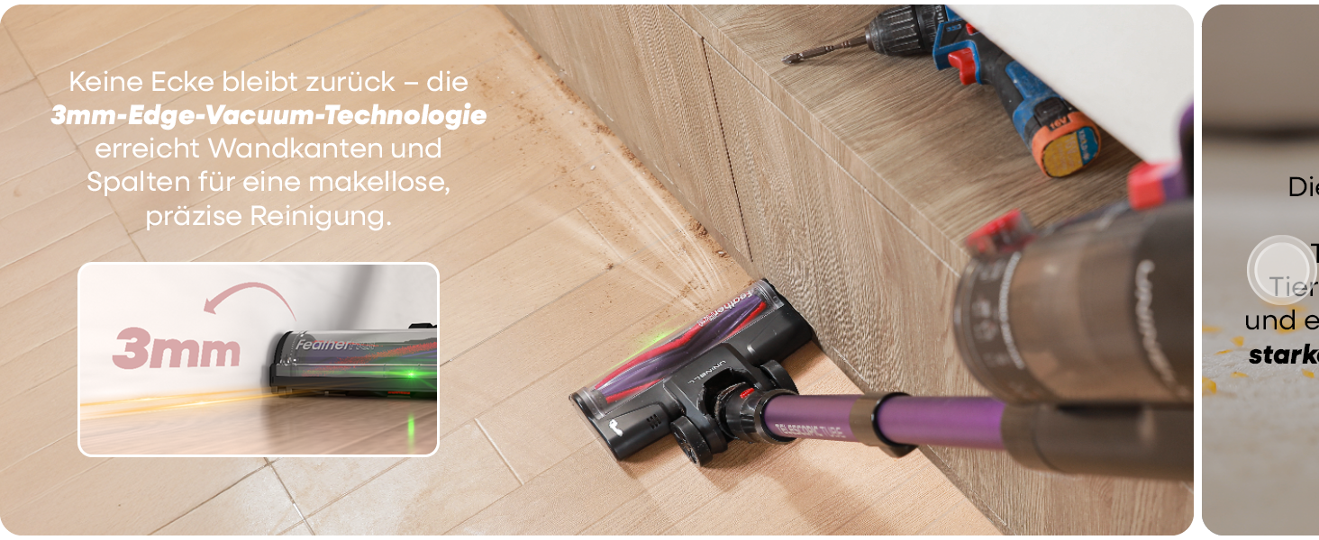 Бездротовий акумуляторний пилосос UNINELL HOME 48000Pa, 550W, 65 хвилин роботи, LED-дисплей, антизаплутувальна щітка, тиха робота, для килимів, твердих підлог та шерсті тварин (фіолетовий)