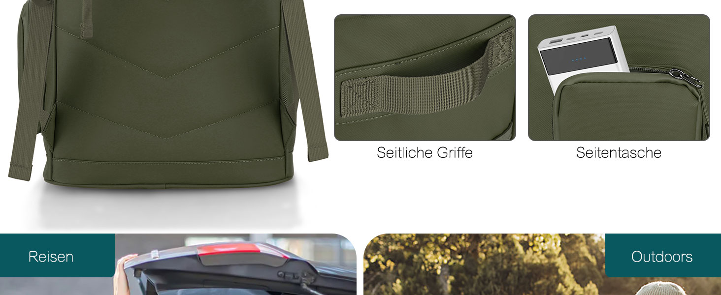 Рюкзак-холодильник 30L, водовідштовхуючий, для пікніка, відпочинку на природі, пляжу, кемпінгу (зелений)