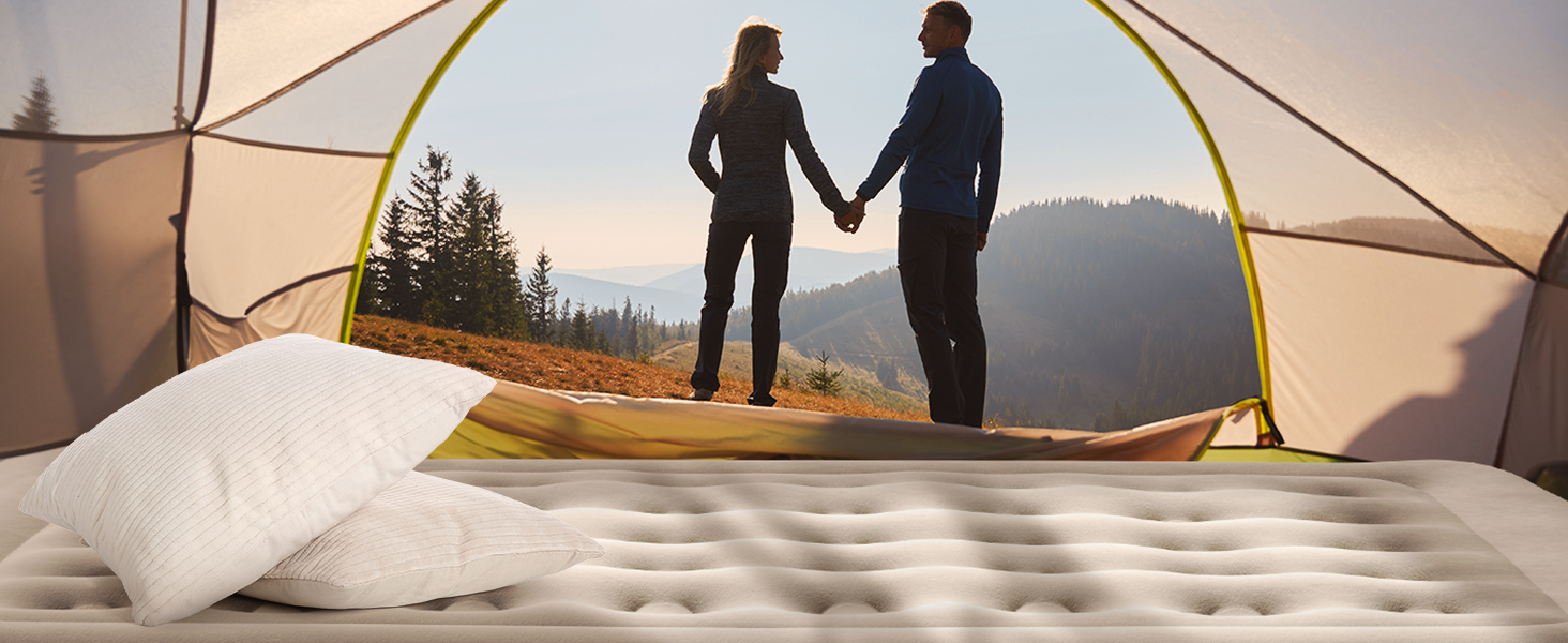 Надувний матрац iDOO самостійно надувний, 2 персони, з електричним насосом, для кемпінгу, 152x203x46 см, 295 кг, 152x203 см