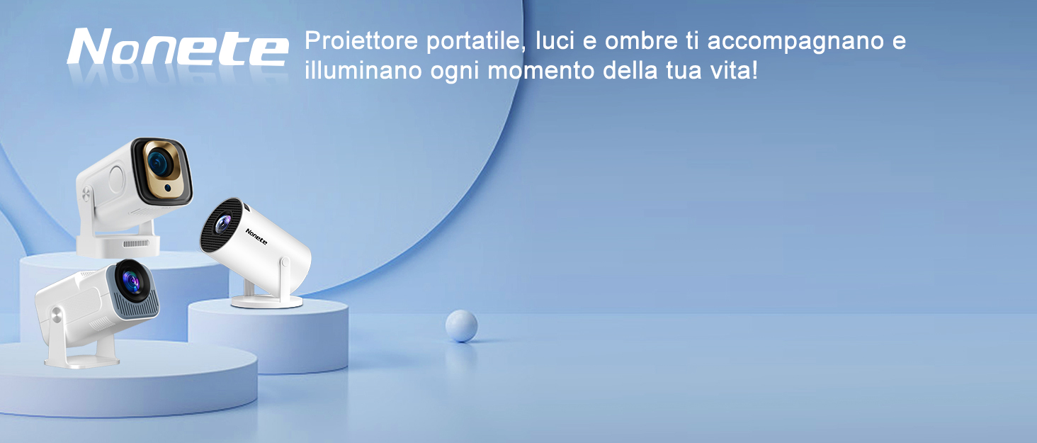 Beamer 4K: Міні проєктор Full HD 1080P з Wi-Fi 6, Bluetooth 5.2 та Android. Підтримка PC/HDMI/USB, авто-корекція Keystone, поворот 270°, з пультом та мишкою, білий.